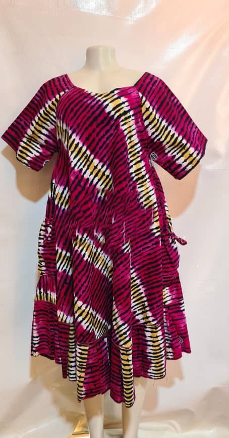Womens Kitenge, African Print Midi Length, Ankara Dresses, Modest Church Dress