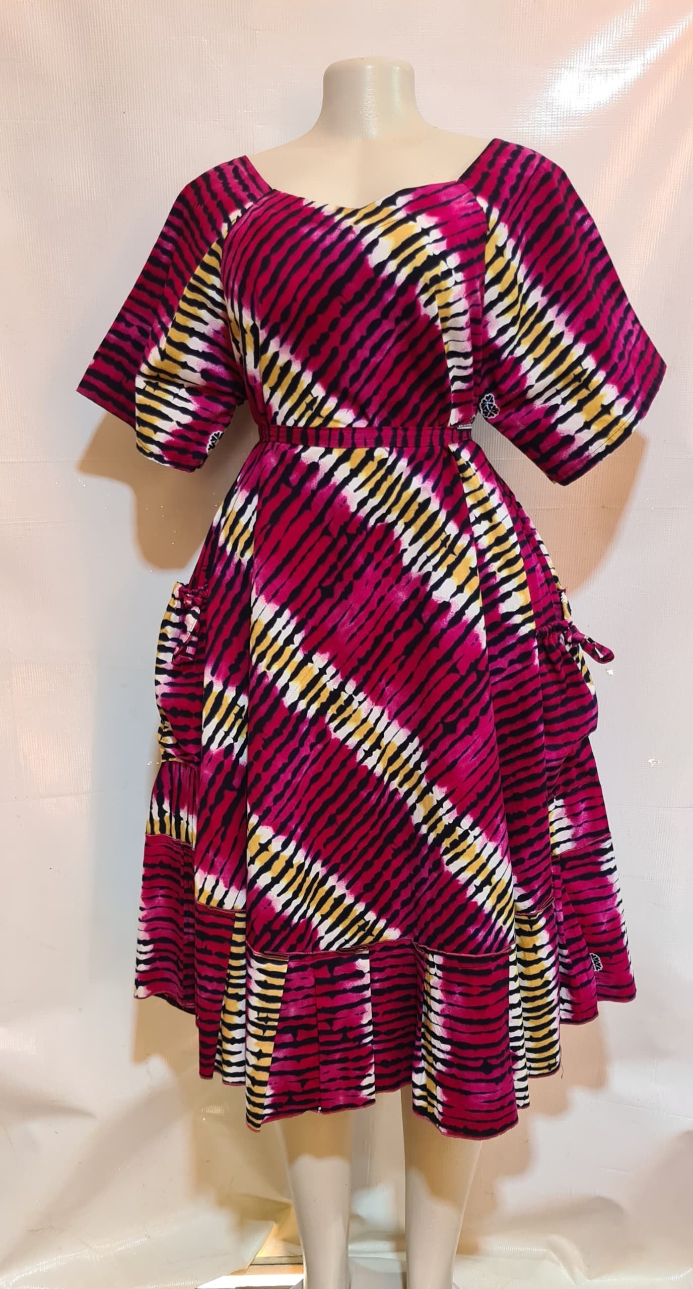 Womens Kitenge, African Print Midi Length, Ankara Dresses, Modest Church Dress