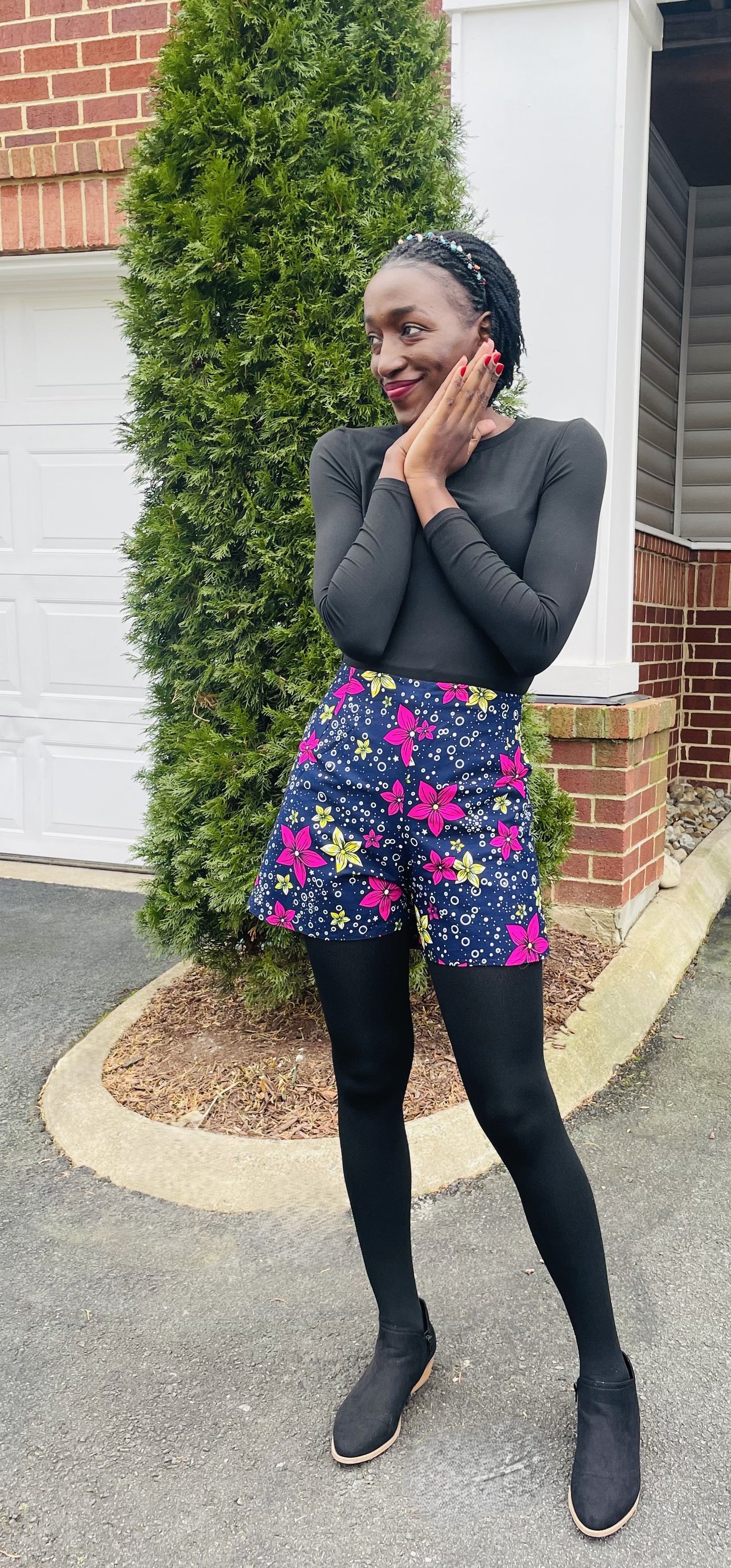 African Print Shorts, Colorful Wrap Kitenge Shorts