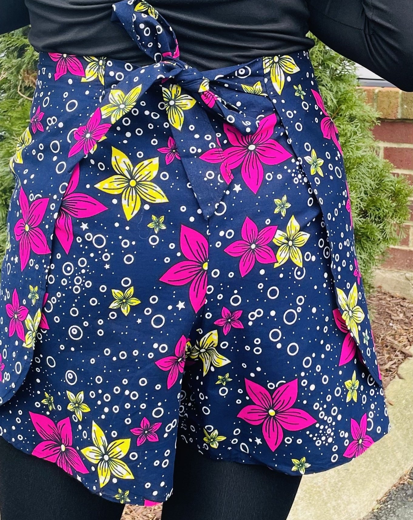African Print Shorts, Colorful Wrap Kitenge Shorts