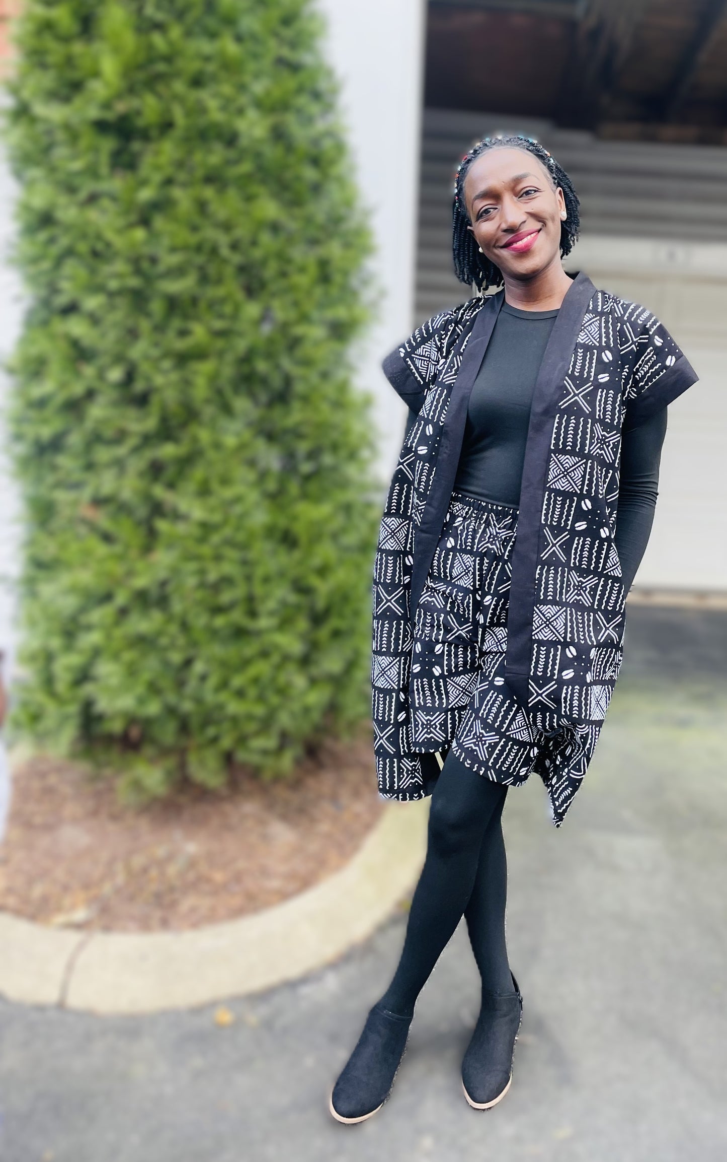 African Print 2 Piece Shorts Set, Kitenge Kimono/ThrowOn Robe and Shorts, Ankara Kimono and Shorts Sets