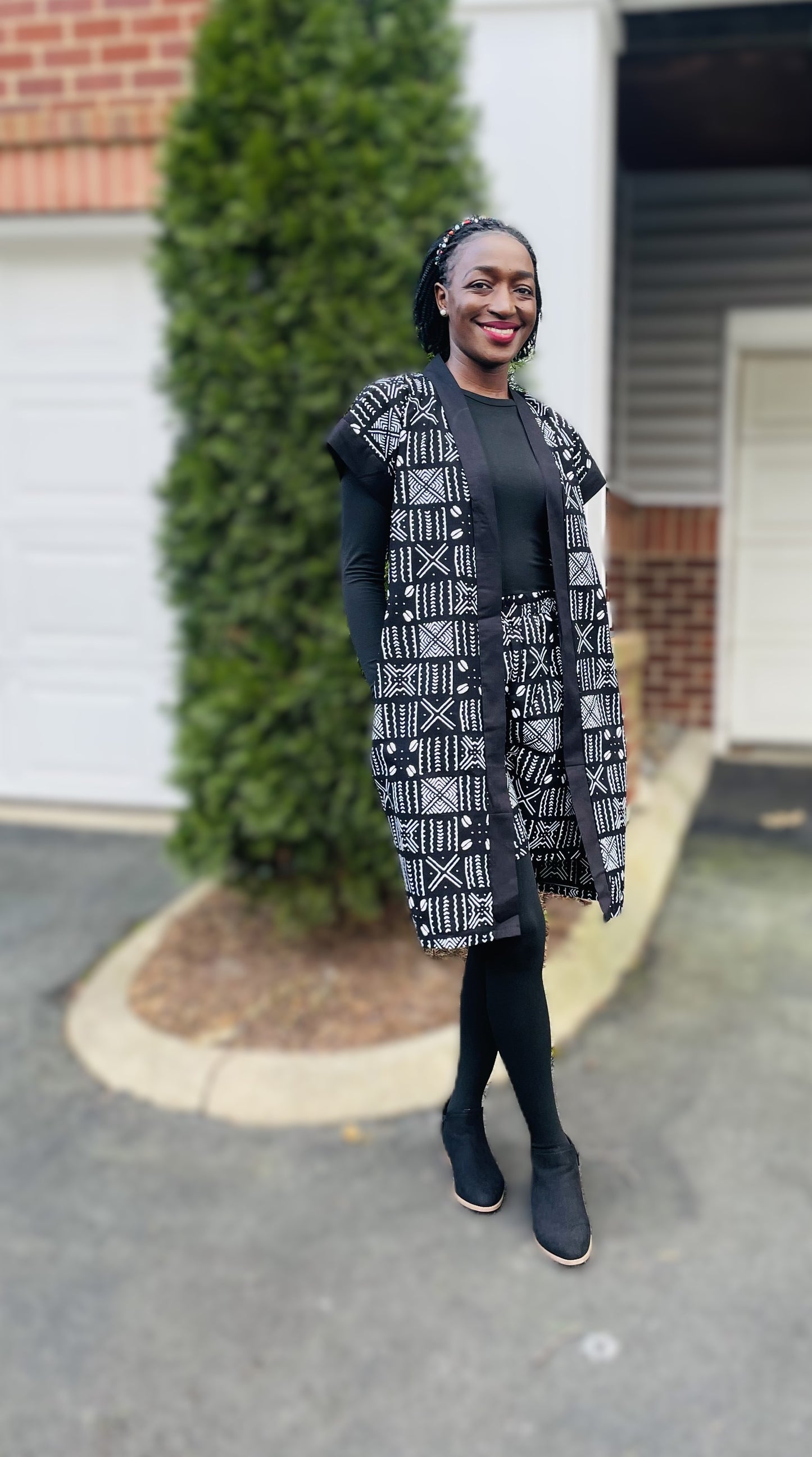 African Print 2 Piece Shorts Set, Kitenge Kimono/ThrowOn Robe and Shorts, Ankara Kimono and Shorts Sets