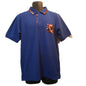 African Print Polo T-Shirt- Blue