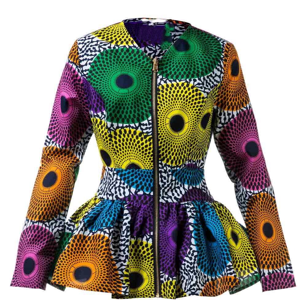 African Print Peplum Jacket/Top