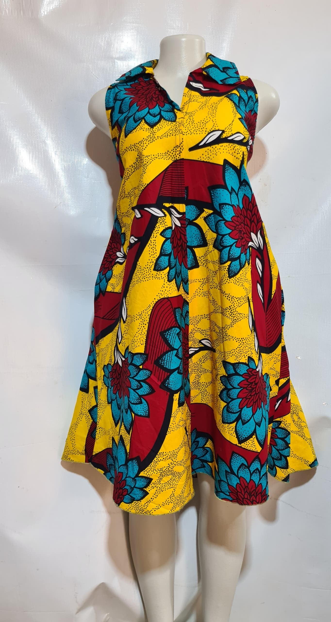 Womens Kitenge, African Print Midi Length, Ankara Dresses, Modest Church Dress