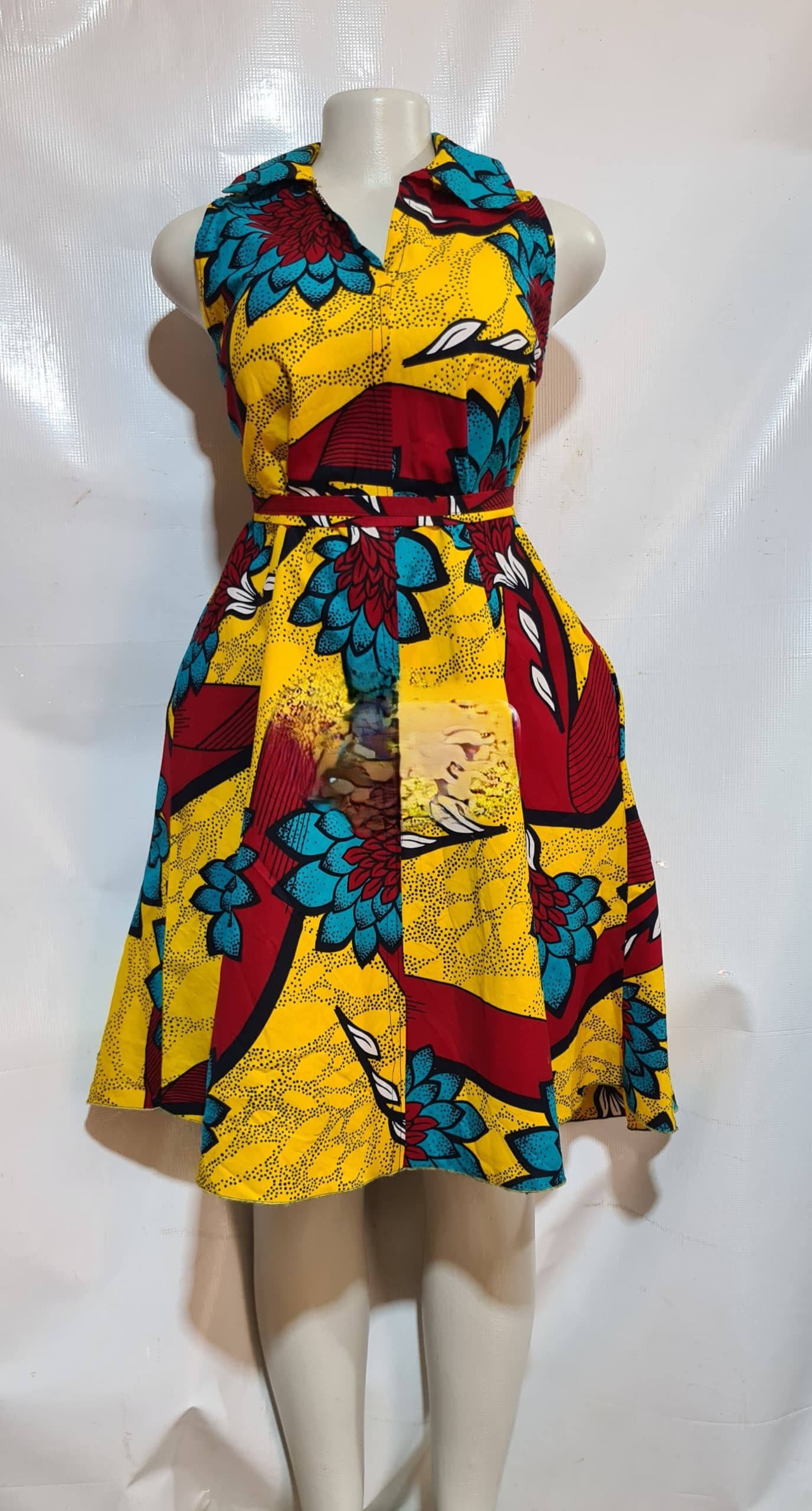 Womens Kitenge, African Print Midi Length, Ankara Dresses, Modest Church Dress