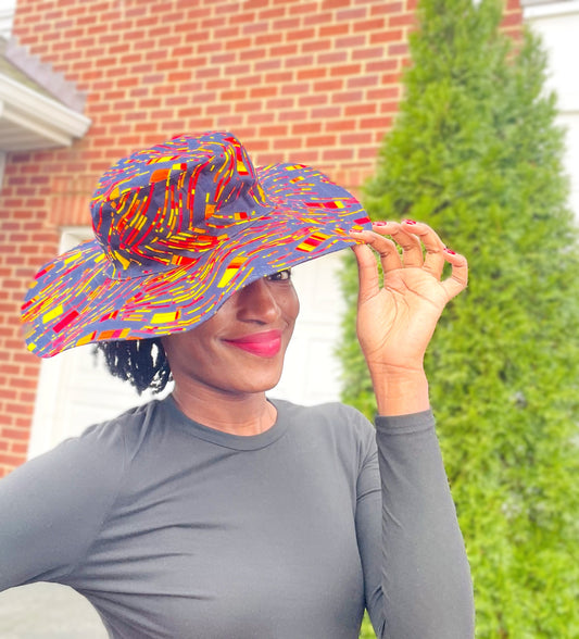 Kitenge  Sun Hats, Ankara Beach Hats, Big Floppy Hats