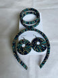 4 Pcs  African Jewelry Set 1 Headband, 1 pair of Earrings, and 2 Bracelets