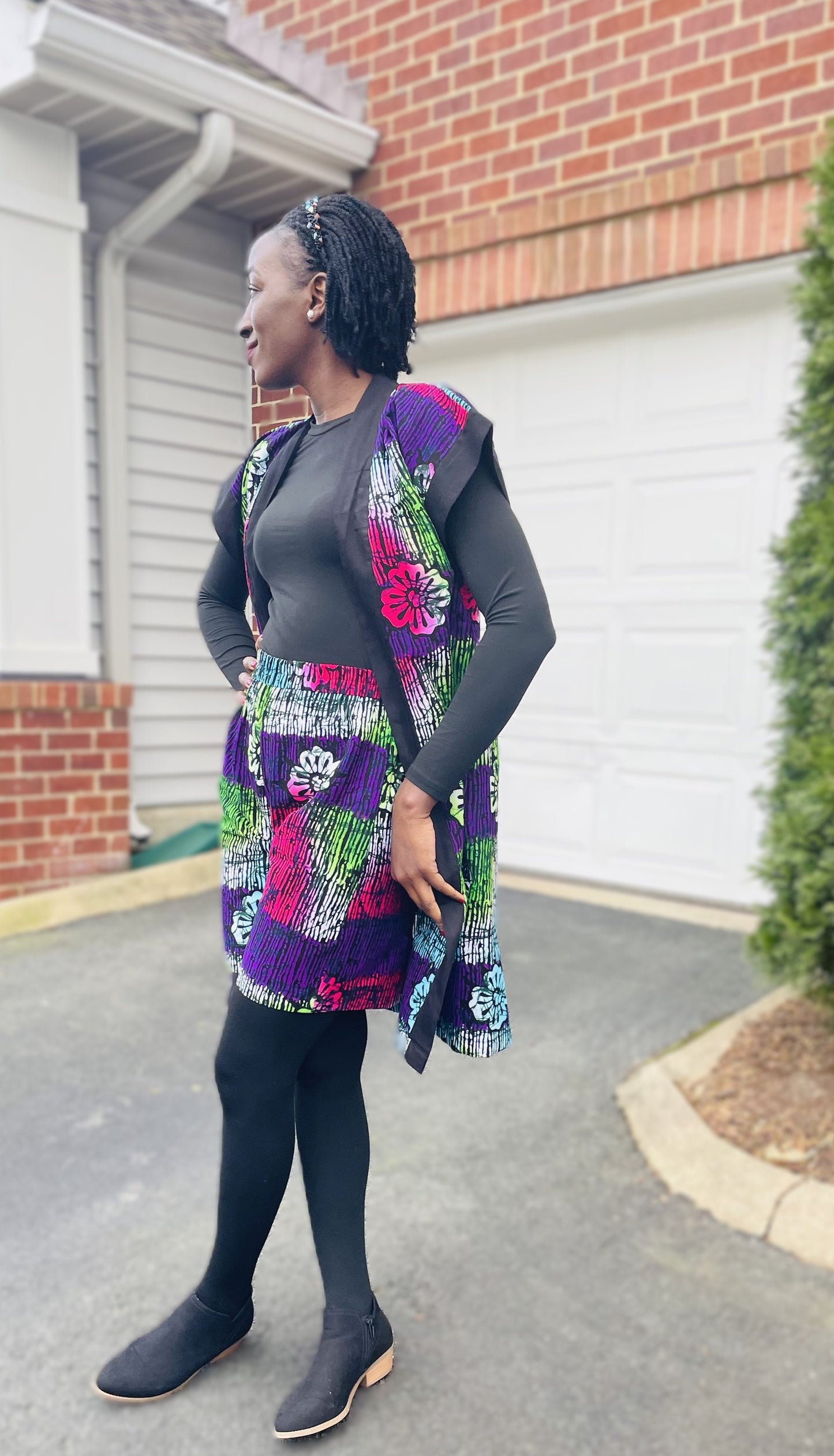 African Print 2 Piece Shorts Set, Kitenge Kimono/ThrowOn Robe and Shorts