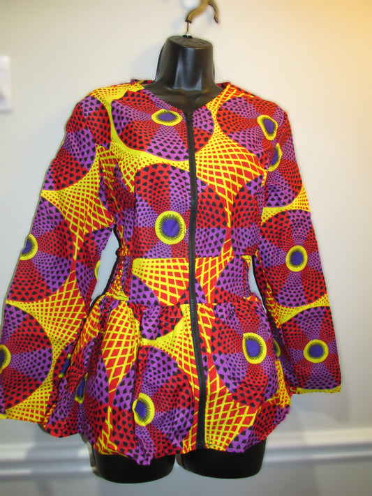 African Print Peplum Jacket/Top