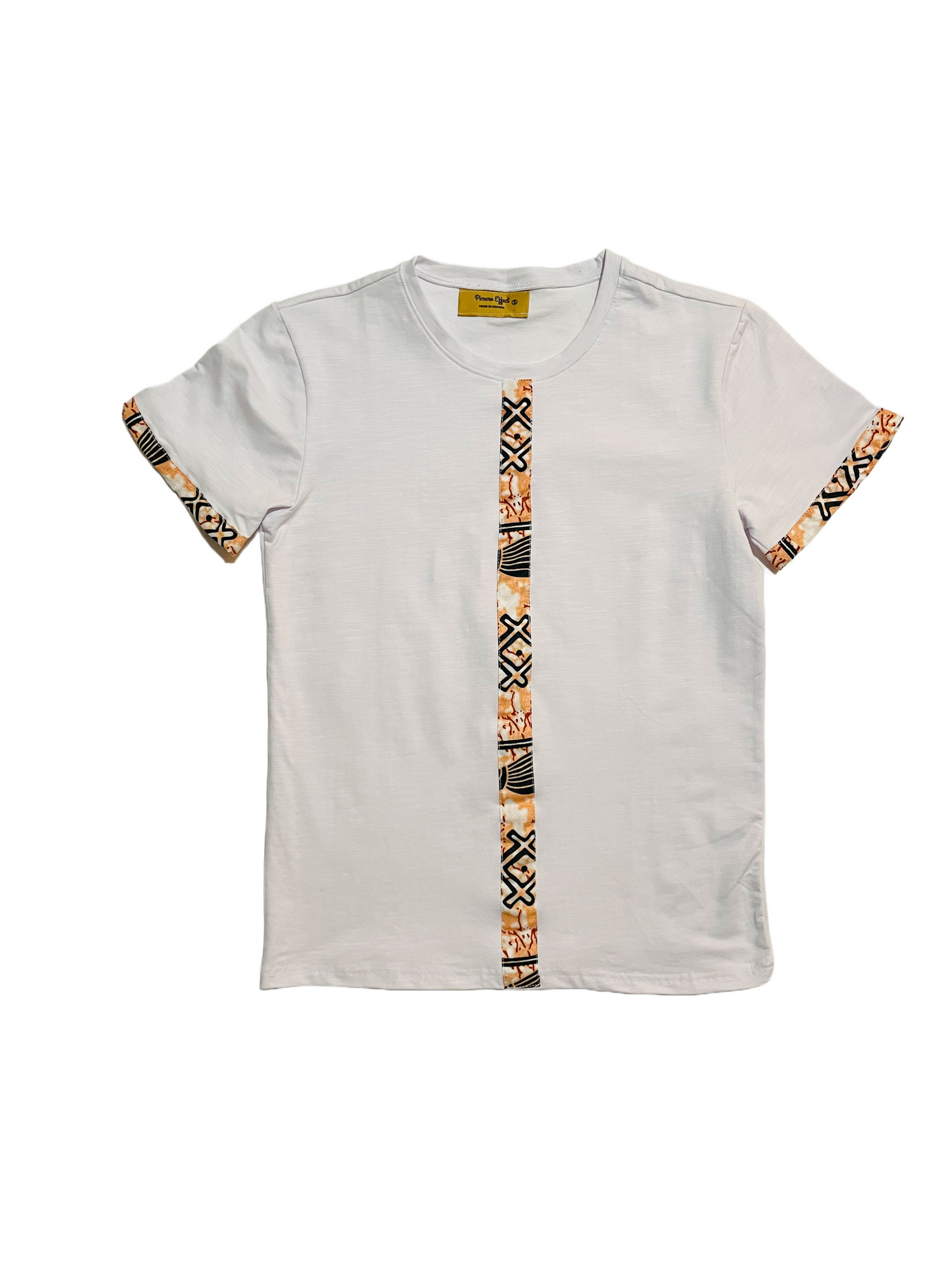 African Print Crew Neck T-shirt - White