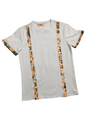 African Print Crew Neck T-shirt - White