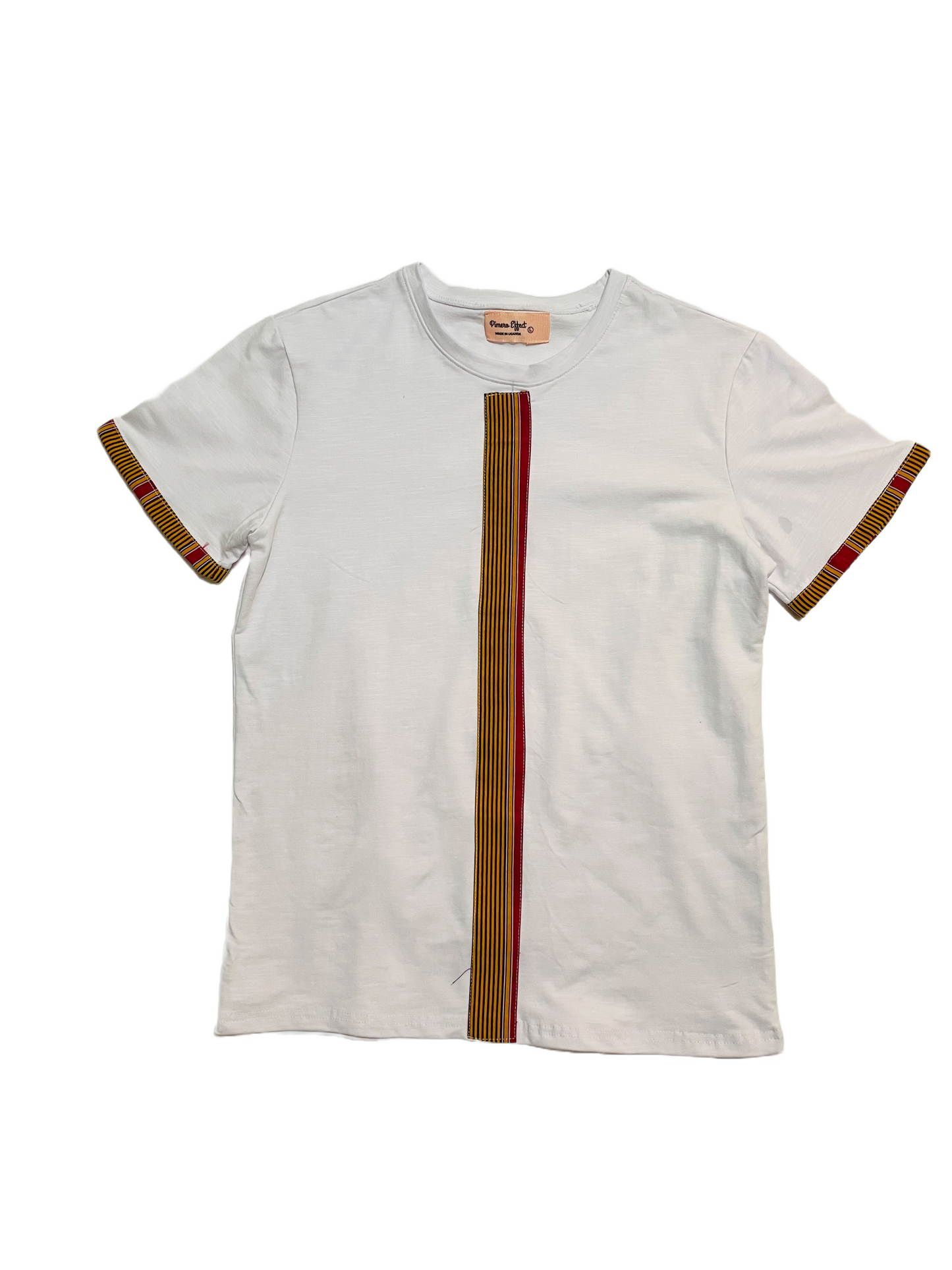 African Print Crew Neck T-shirt - White