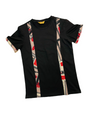 African Print Crew Neck T-shirt - Black