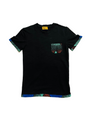 African Print Crew Neck T-shirt - Black