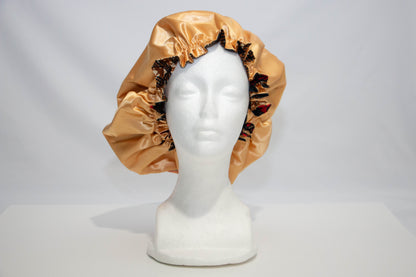 Double-layered African Print and Satin Bonnets