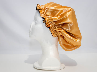 Double-layered African Print and Satin Bonnets