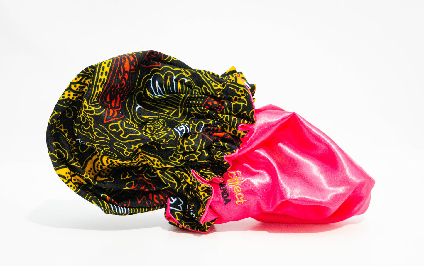 Double-layered African Print and Satin Bonnets